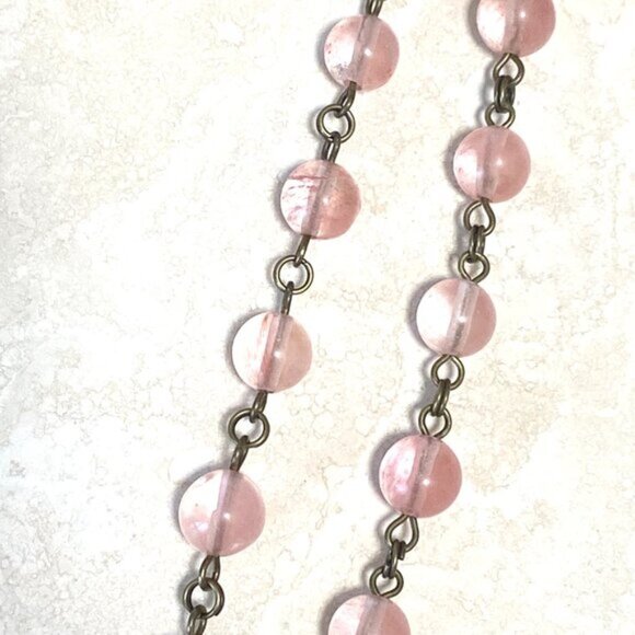 Cute Cherry Quartz Bronze Slim Mushroom Pendant Adjustable Choker - Picture 9 of 16